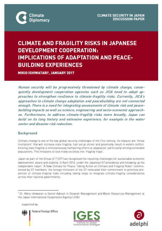 Climate Change and Fragility in Development Cooperation