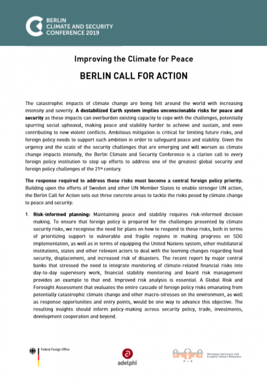 Berlin Call for Action 04 June 2019