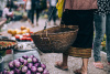 Laos, market, food, basket, Asia